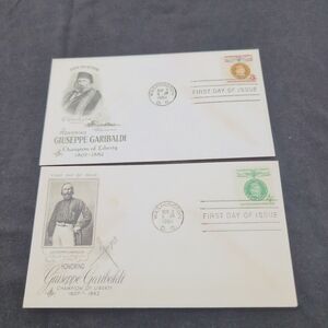 1960 Giuseppe Garibaldi Liberty First Day of Issue Envelopes Set Of 2 Different